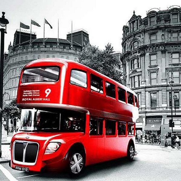 Фотообои Divino Decor Красный автобус C-389 300х238 см