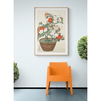 Плакат "34;Просто Постер "34; Охара Косон - Цветущая азалия в горшке 90x120 в подарочном тубусе 784713498021