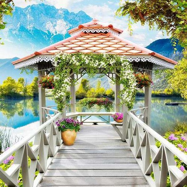 Фотообои Divino Decor Беседка H-010 200х270 см
