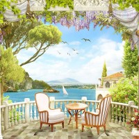 Фотообои Divino Decor Кресла на балконе H-013 300х270 см