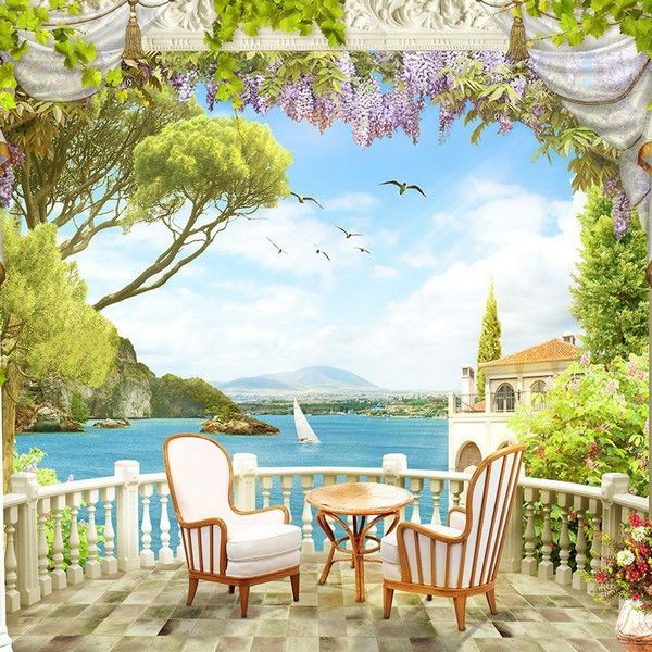 Фотообои Divino Decor Кресла на балконе H-013 300х270 см