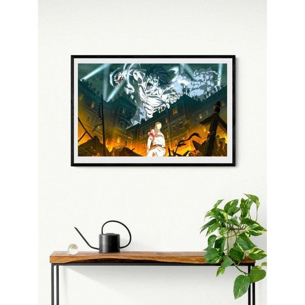 Постер "34;Просто Постер "34; Атака титанов. Нападение на Либерио 60x90 в подарочном тубусе Металл