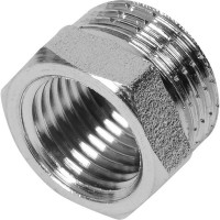 Футорка Valtec, наружняя-внутренняя резьба, 3/8 "34;х1/4 "34; мм, никелированная латунь VTr.581.N.0302
