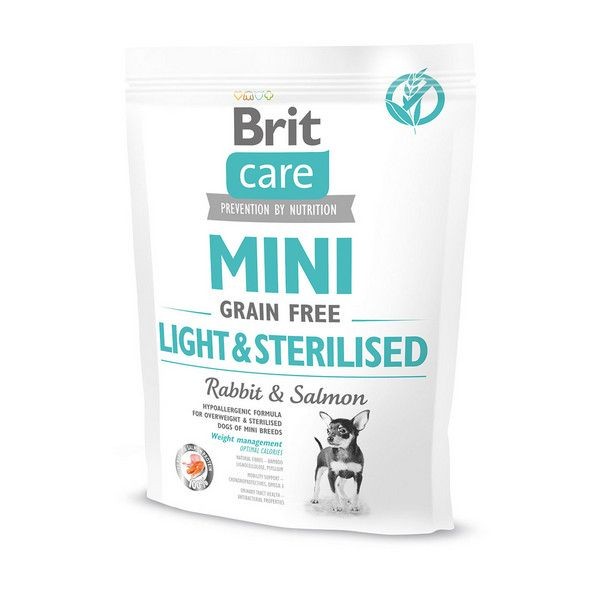 Сухой корм для собак мини-пород с избыточным весом/стерилизованных BRIT Care Mini GF Light&Sterilised беззерновой 400 г