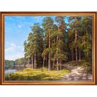Картина на холсте Русская коллекция Прибрежные сосны БС-х9, 68х88 см