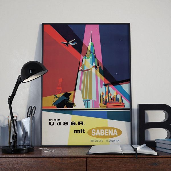 Плакат "34;Просто Постер "34; Авиакомпания Sabena 90x120 в подарочном тубусе 973457915941