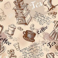 Фотообои Divino Decor Кофейный принт B-035 300х270 см