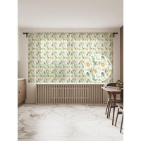 Фотоштора Ambesonne Яркие подсолнухи 9852V1 145x180 см 2 полотна