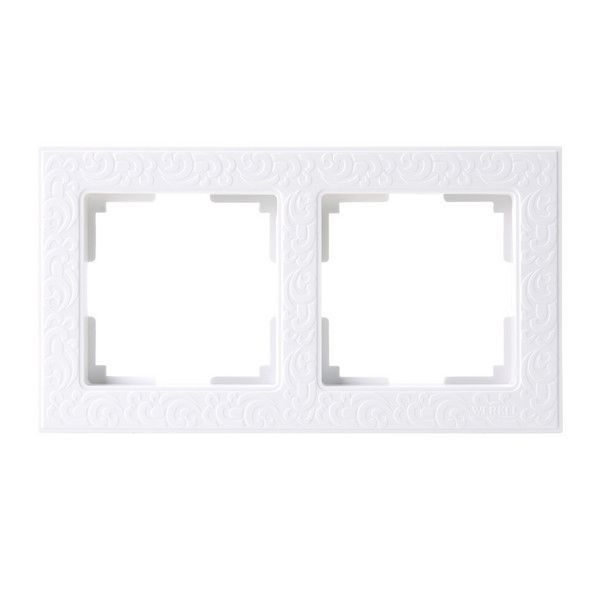 Рамка для розеток и выключателей Werkel Flock 2 поста, цвет белый