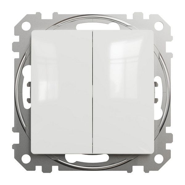 Переключатель встраиваемый Schneider Electric Sedna Design 2 клавиши, цвет белый