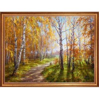 Картина на холсте Русская коллекция Осенняя роща БС-х24, 68х88 см