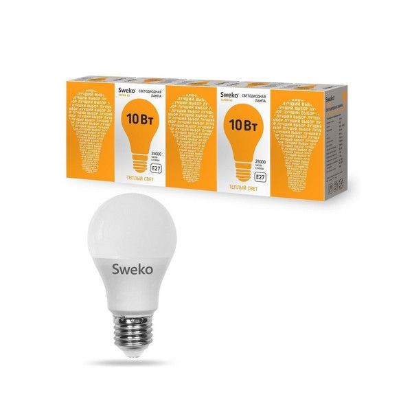 Лампа Sweko 42LED-A60-10W-230-3000K-E27-P 780 Лм