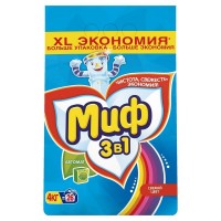 Стиральный порошок Миф 3 в 1 «Свежий цвет» 4 кг