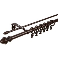 Карниз двухрядный Classic 250 см металл цвет коричневый