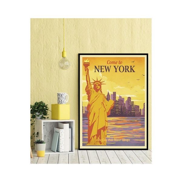 Постер в раме ПростоПостер Огненный NY 412422255978, 40х50 см