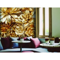 Фотообои Urban Style Золотые цветы UST0158 100х270 см