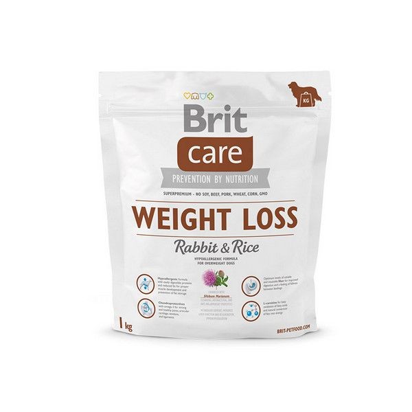 Сухой корм для собак склонных к полноте BRIT Care Weight Loss Кролик Рис 1 кг