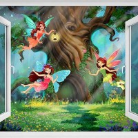 Фотообои Divino Decor Окно в волшебный лес H-069 200х147 см