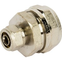 Соединитель обжимной Valtec, 32-16 мм, никелированная латунь VTm.303.N.003216