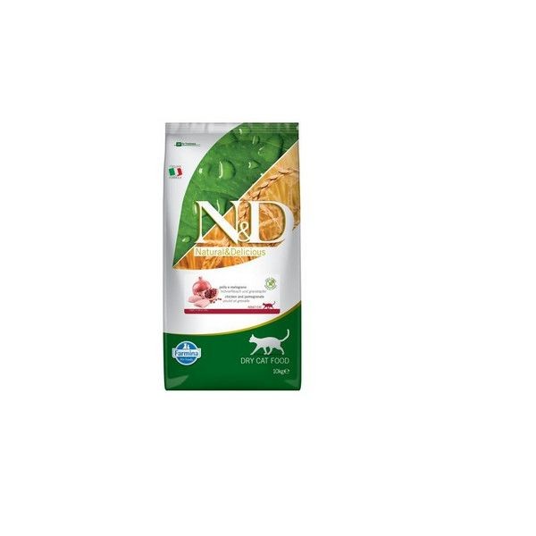 Сухой корм для кошек FARMINA N&D Grain-Free Feline Chicken&Pomegranate Adult беззерновой Курица Гранат 10 кг