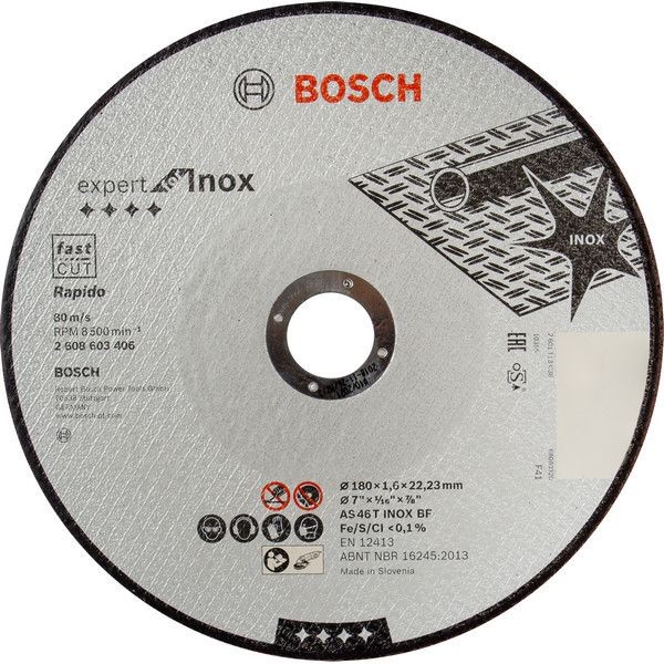 Диск отрезной по нержавейке Bosch, 180x1.6 мм