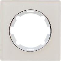Рамка для розеток и выключателей Onekey Florence 1 пост, стекло, цвет бежевый