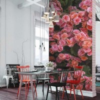 Фотообои Urban Style Розовые цветы UST1014 100х270 см