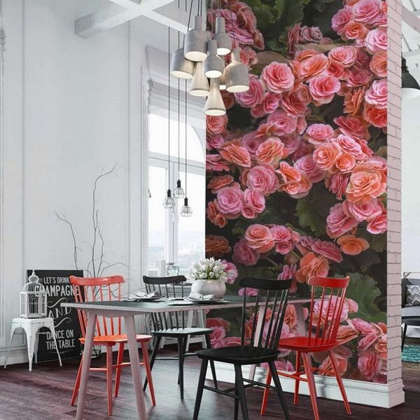 Фотообои Urban Style Розовые цветы UST1014 100х270 см