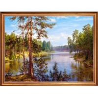 Картина на холсте Русская коллекция Озеро БС-х26, 68х88 см