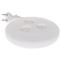 Удлинитель без заземления, 3 розетки, 3 м, 2200 Вт, выключатель, цвет белый