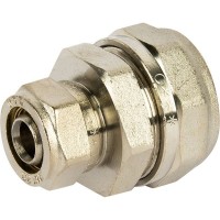 Соединитель обжимной Valtec, 32-20 мм, никелированная латунь VTm.303.N.003220