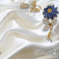 Фотообои Divino Decor Драгоценности синие H-081 400х270 см