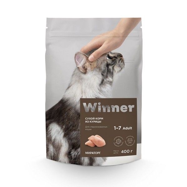 Сухой корм для стерилизованных кошек WINNER полнорационный Курица 400 г