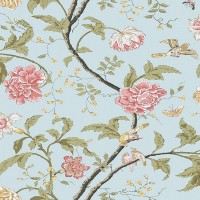 Обои бумажные York Wallcoverings Archives II голубые AR7425 0.68 м