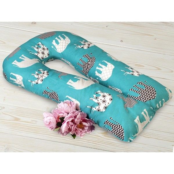Подушка AmaroBaby для беременных Слоники 340х35 см, холлофайбер