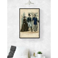 Постер "34;Просто Постер "34; Мужская мода 1852 года 90x120 в подарочном тубусе Металл