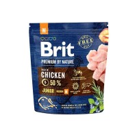 Сухой корм для молодых собак средних пород BRIT Premium by Nature Junior M Курица 1 кг