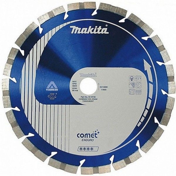 Алмазный диск сегментированный Makita Cosmos Comet Rapide 230х22,2 (3DDG, Cooling holes) B-12784