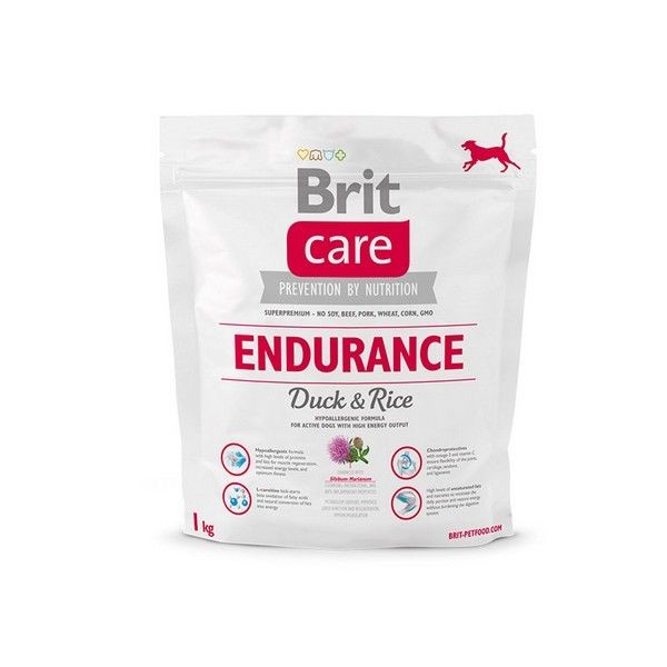 Сухой корм для активных собак всех пород BRIT Care Endurance Утка Рис 1 кг