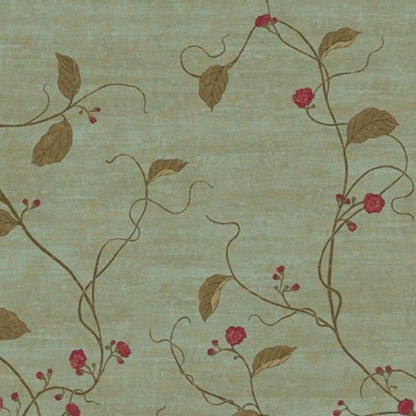 Виниловые обои York Wallcoverings зеленые TH6373 0.68 м