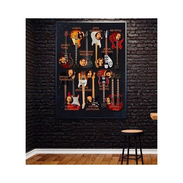 Постер в раме ПростоПостер Guitar legends 583440668358, 60х90 см