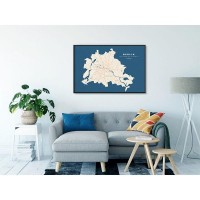 Плакат "34;Просто Постер "34; Берлин на карте 90x120 в подарочном тубусе 929032277311