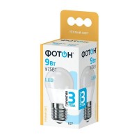 Лампа светодиодная Фотон LED P45 9W E27 3000K