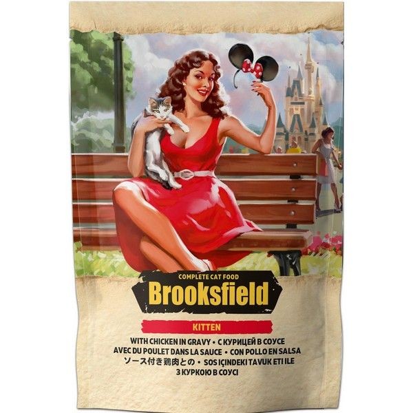 Пауч BROOKSFIELD Kitten Chicken для котят Цыплёнок в соусе 85гр х 22 шт