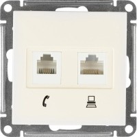 Телефонная/компьютерная розетка встраиваемая Schneider Electric W59 RJ11, цвет слоновая кость