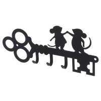 Ключница DuckandDog «Мыши», 190х99х19 мм, сталь, цвет чёрный матовый