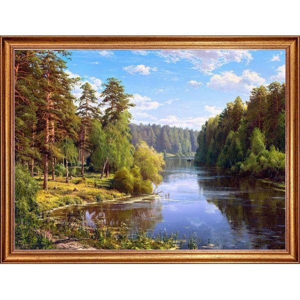 Картина на холсте Русская коллекция Лесной разлив БС-х13, 68х88 см