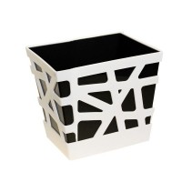 Кашпо Idea Мозаика 17x17x19 см v3 л пластик белый/чёрный