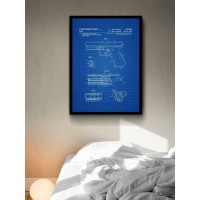 Постер "34;Просто Постер "34; Пистолет Глок 90x120 в подарочном тубусе Металл