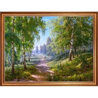Картина на холсте Русская коллекция Березовая роща БС-х15, 68х88 см